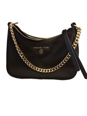 Michael Kors Black Mini Shoulder Bag with Gold Chain